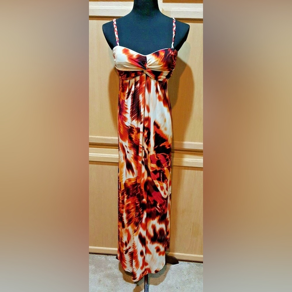 Size 14 - Bisou Bisou Multicolor Patterned Maxi Dress